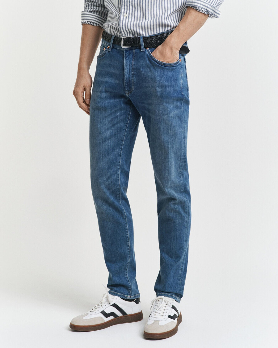 extra slim fit active recover jeans - mid blue broken in