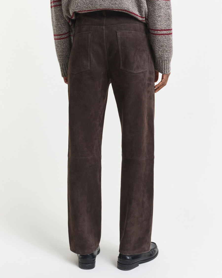 suede straight fit jeans - deep brown