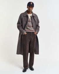suede straight fit jeans - deep brown