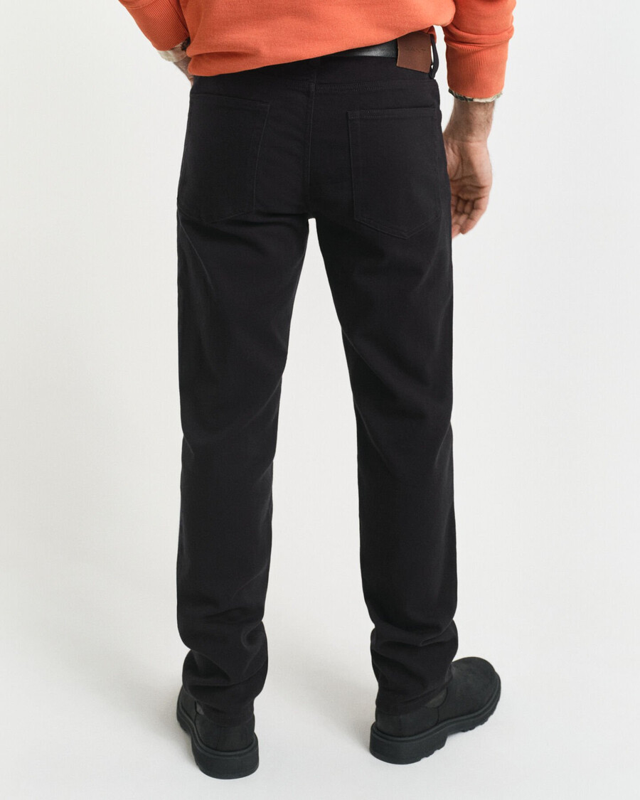 regular fit soft twill jeans - black