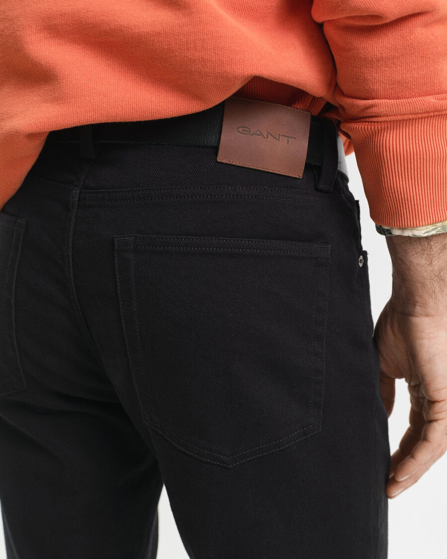 regular fit soft twill jeans - black