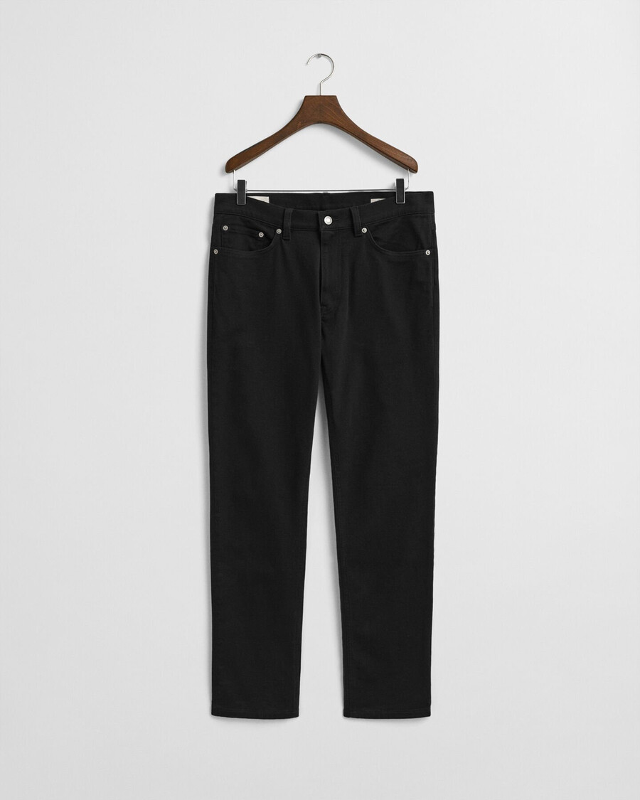 regular fit soft twill jeans - black