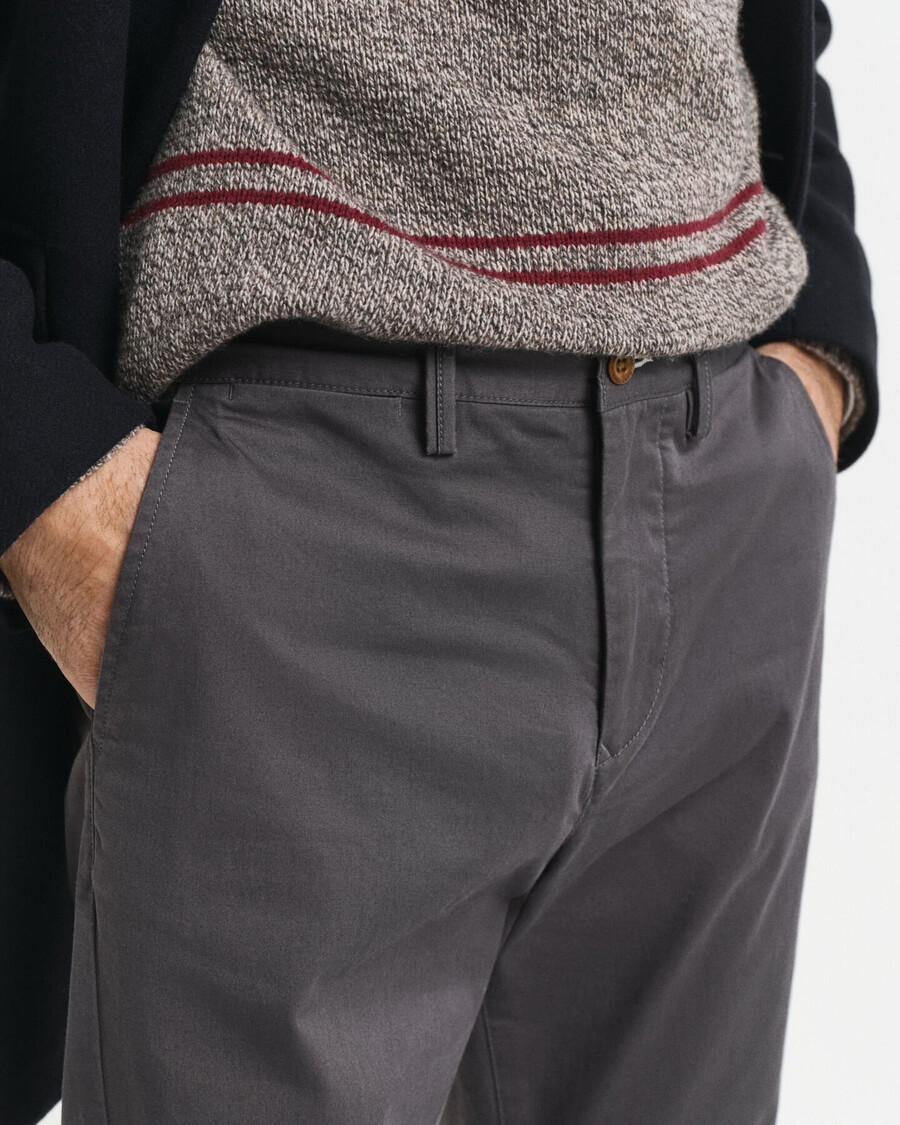 regular fit twill chinos - antracite