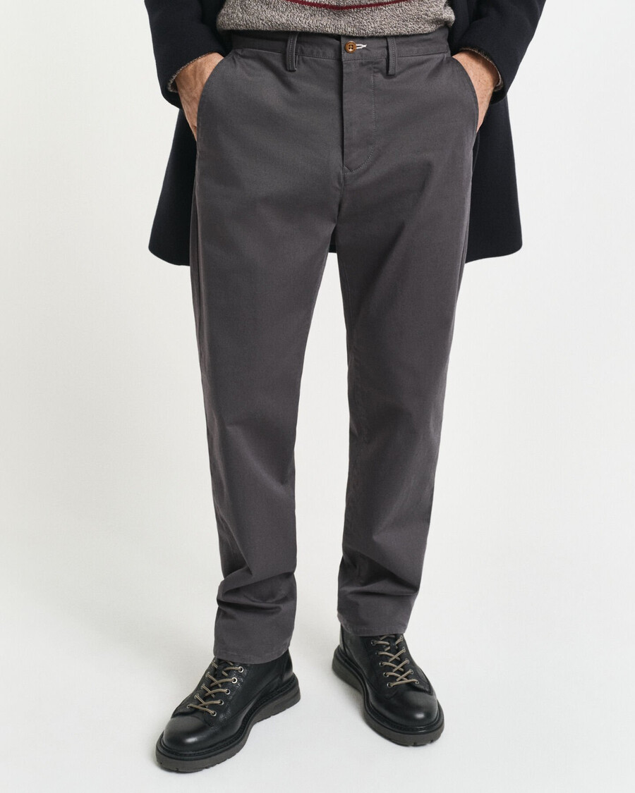 regular fit twill chinos - antracite