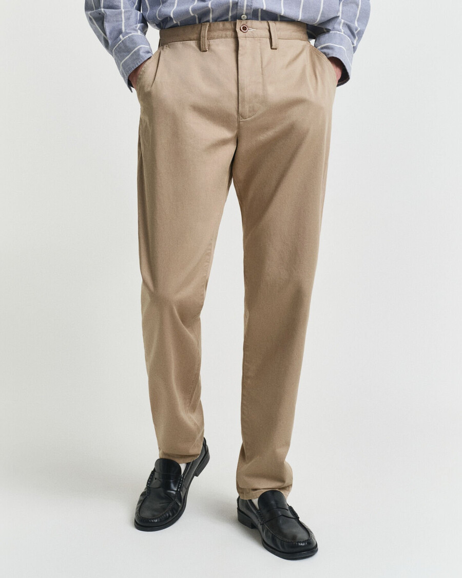 regular fit twill chinos - dark khaki
