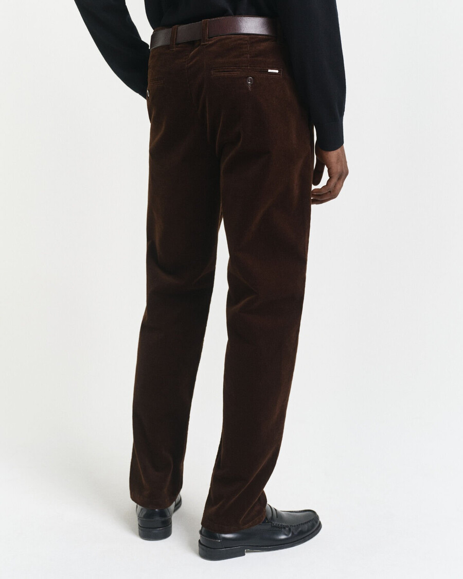 regular fit corduroy chinos - rich brown
