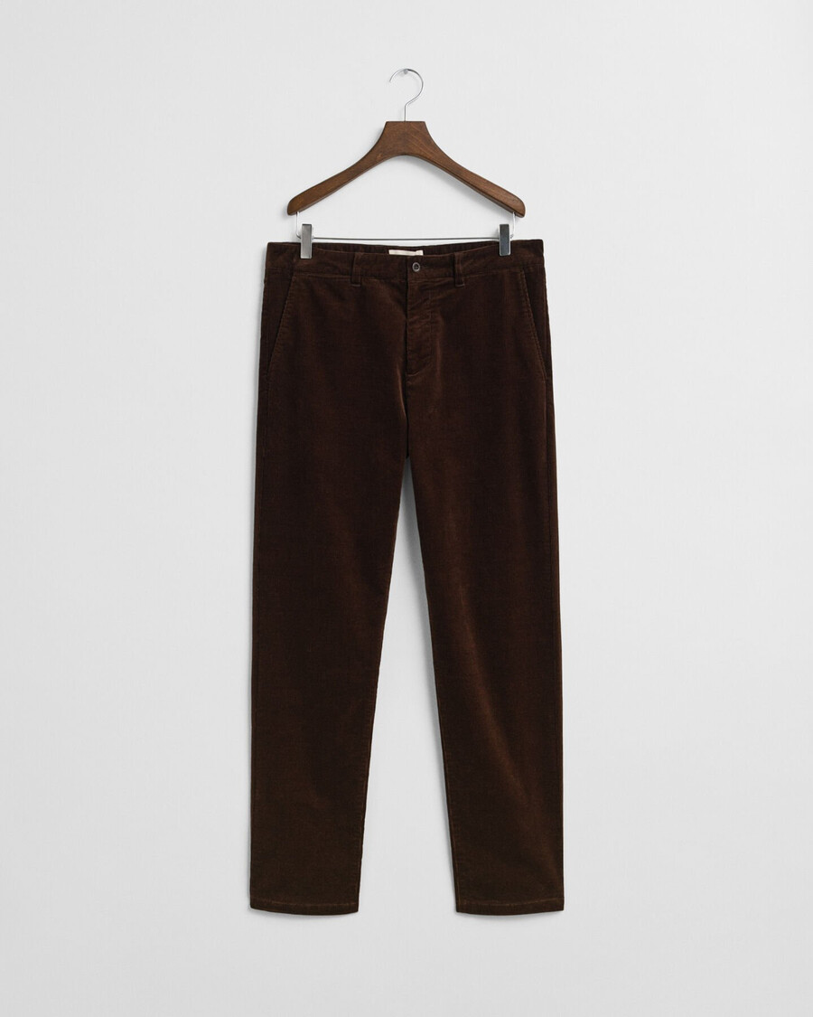 regular fit corduroy chinos - rich brown