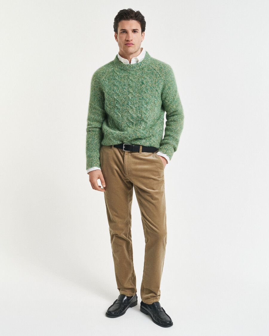 slim fit corduroy chinos - light taupe