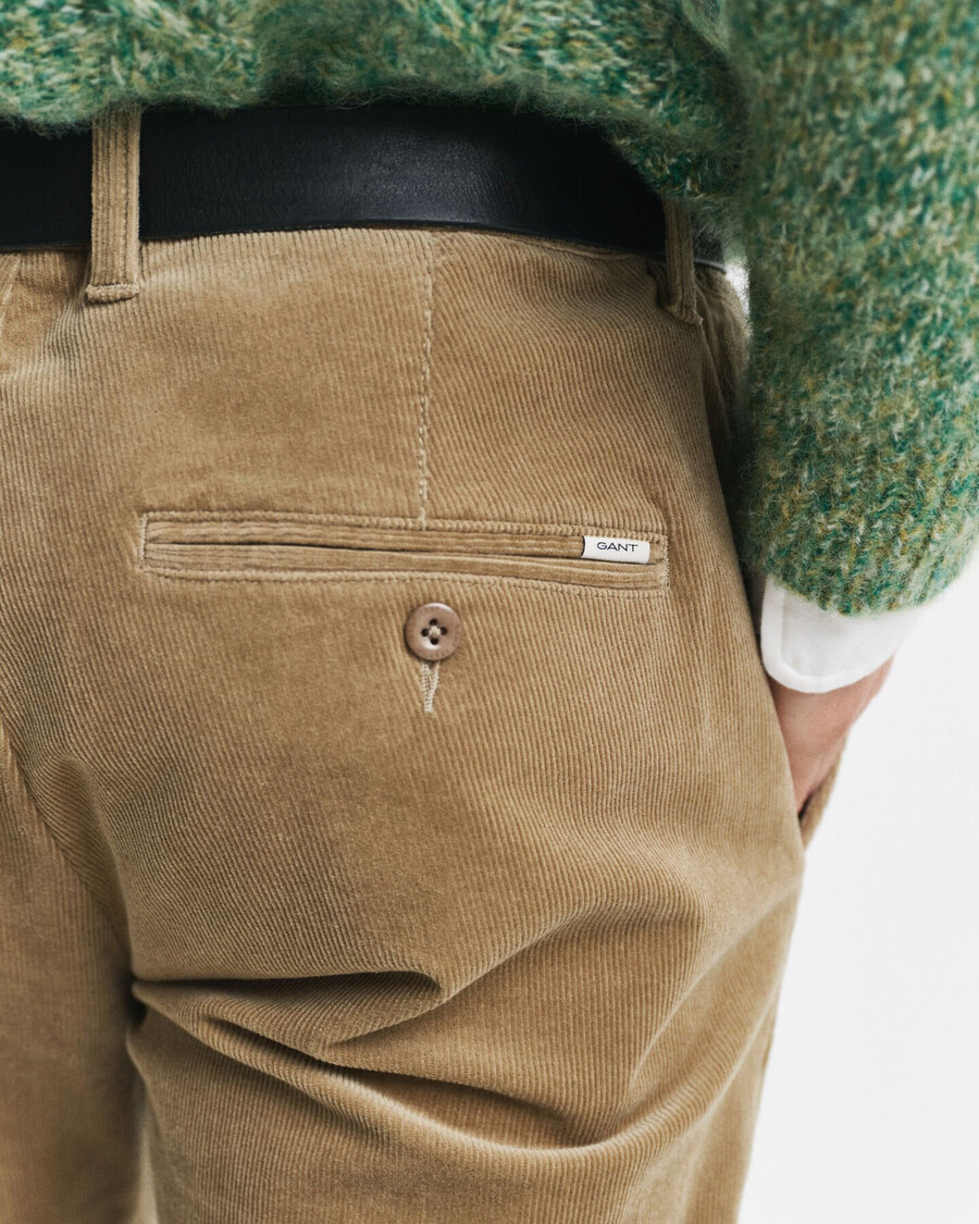 slim fit corduroy chinos - light taupe