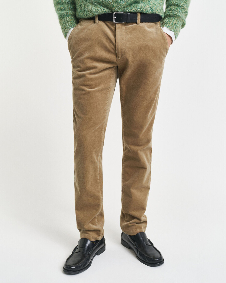 slim fit corduroy chinos - light taupe