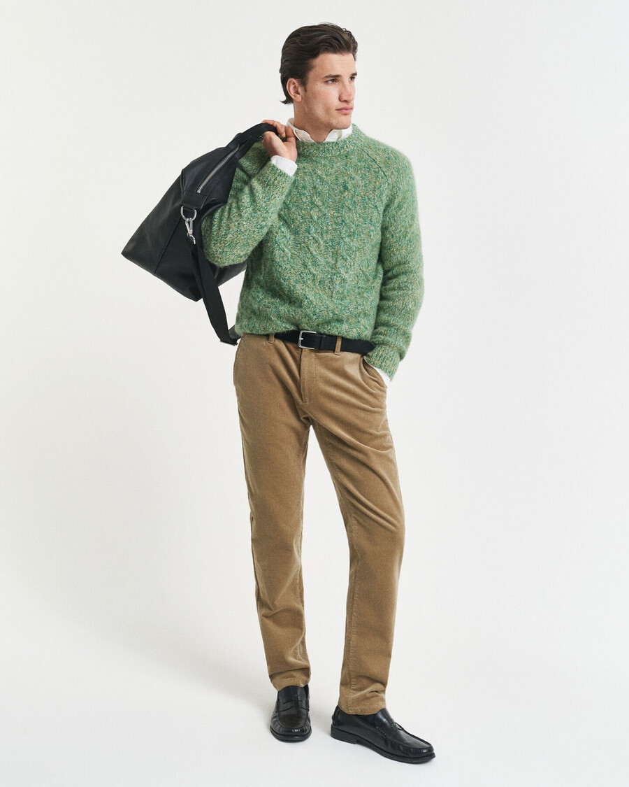slim fit corduroy chinos - light taupe