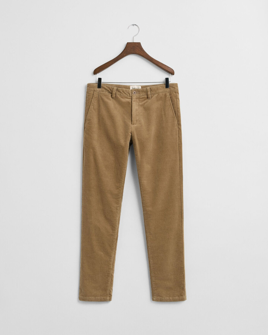 slim fit corduroy chinos - light taupe