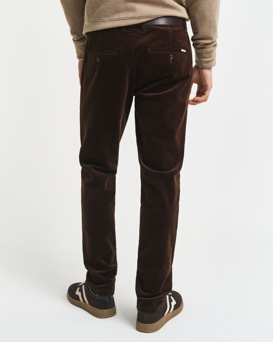 slim fit corduroy chinos - rich brown