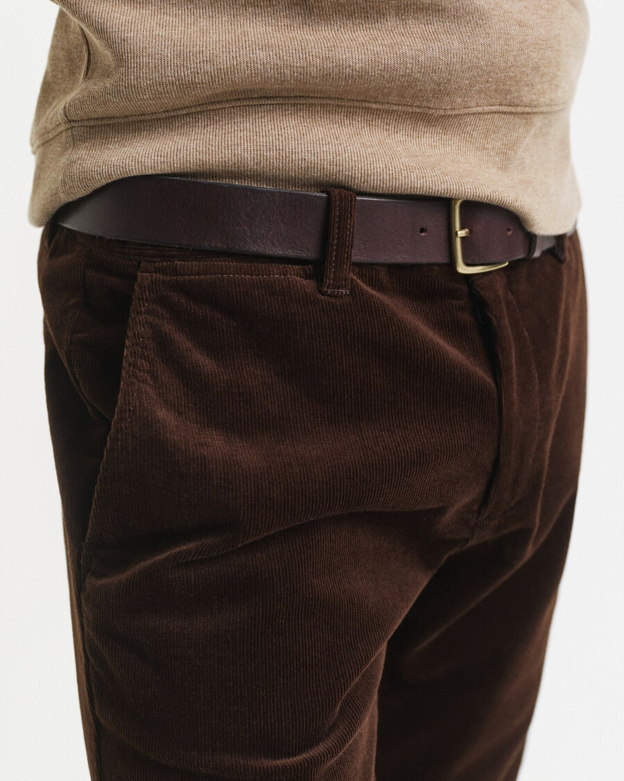 slim fit corduroy chinos - rich brown