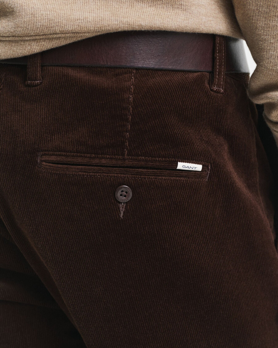 slim fit corduroy chinos - rich brown