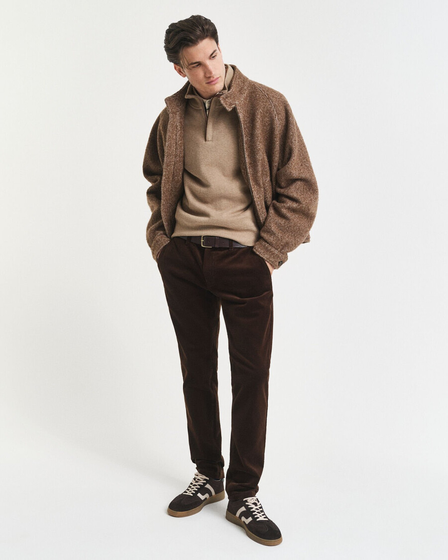 slim fit corduroy chinos - rich brown