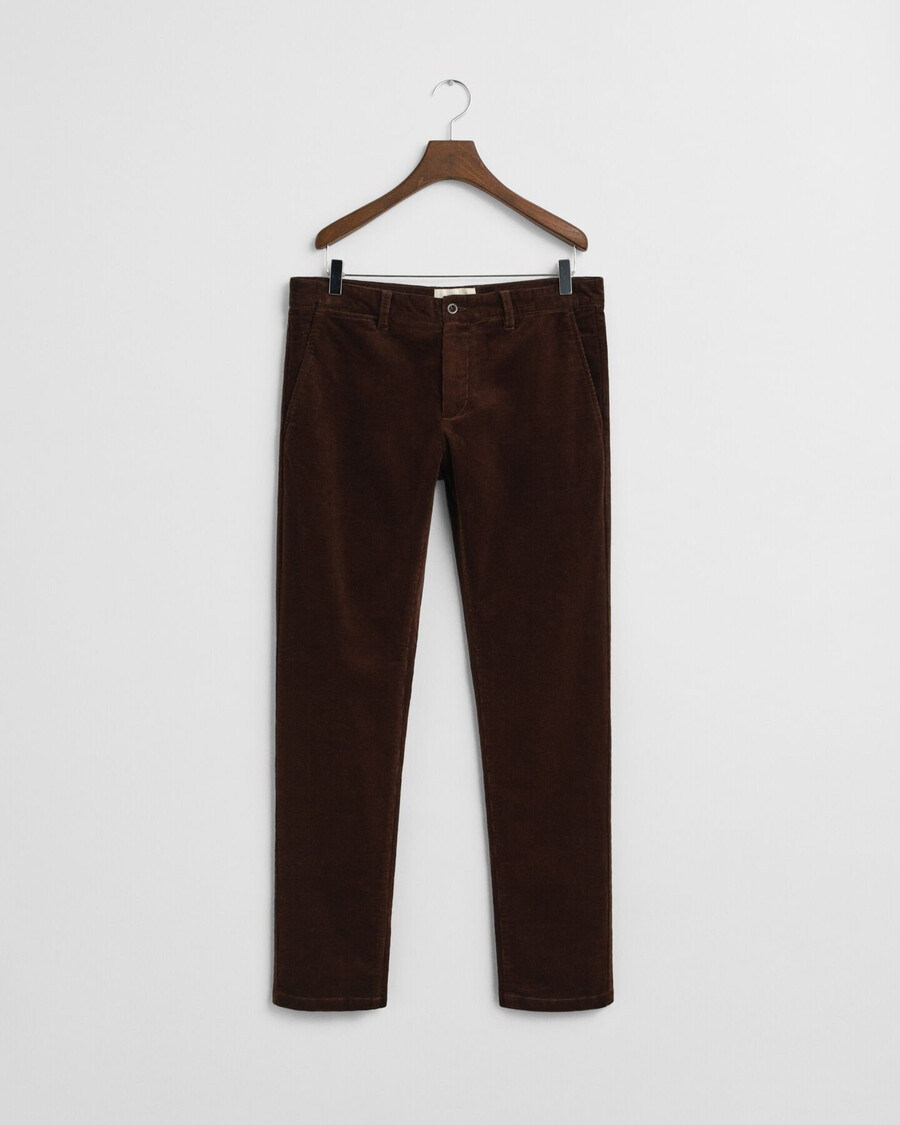 slim fit corduroy chinos - rich brown