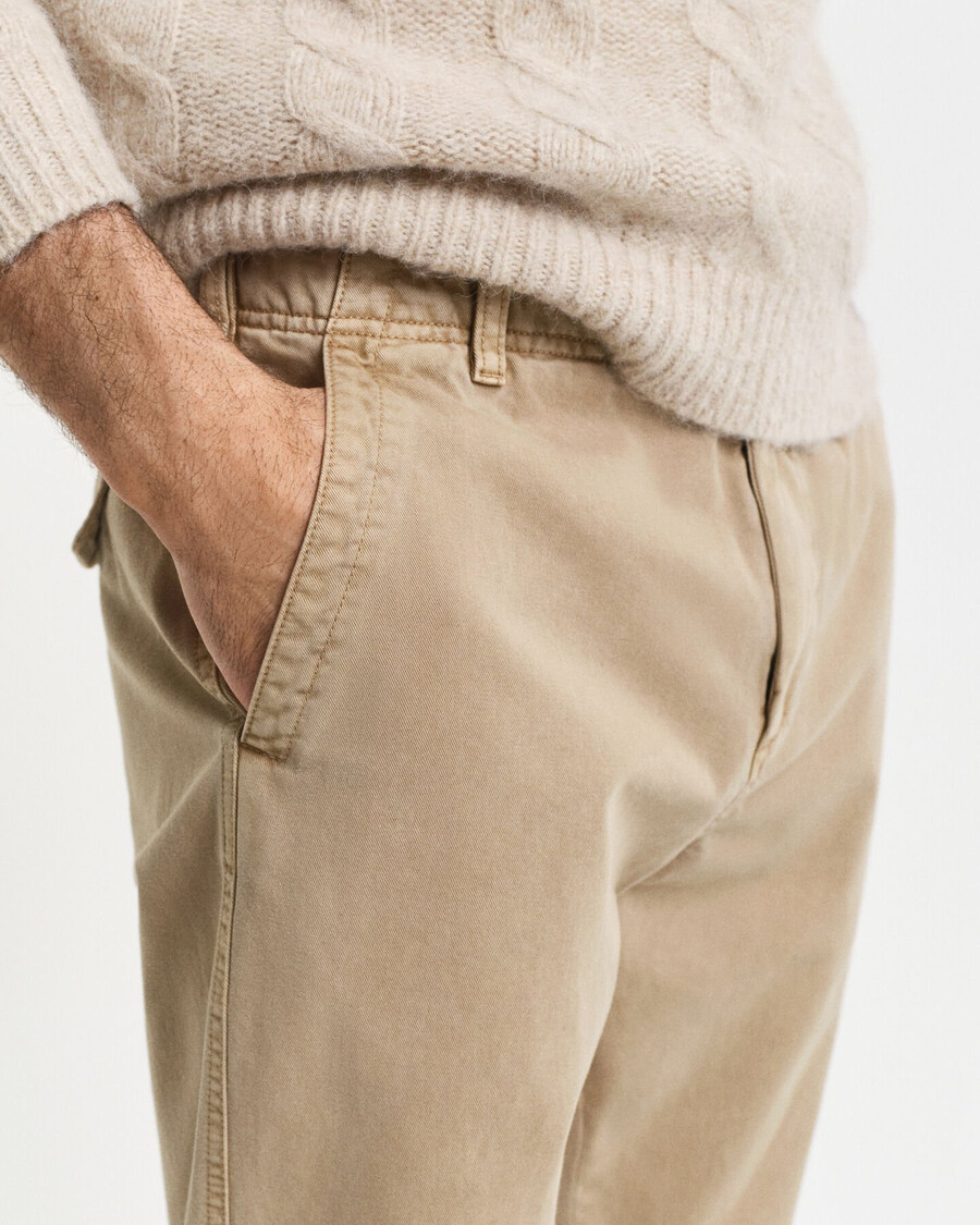 regular fit tapered surplus chinos - light taupe