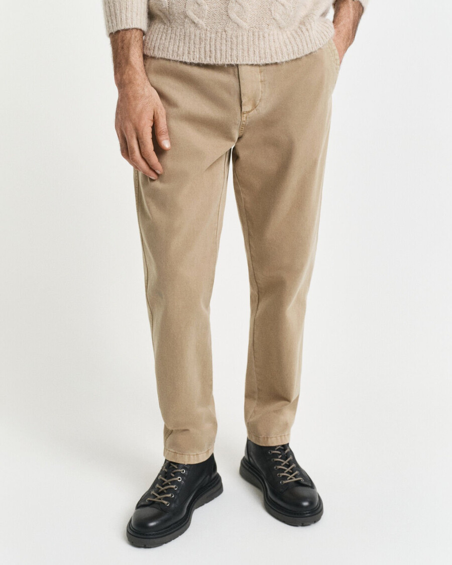 regular fit tapered surplus chinos - light taupe