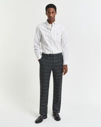 slim fit glen check suit pants - antracit melange