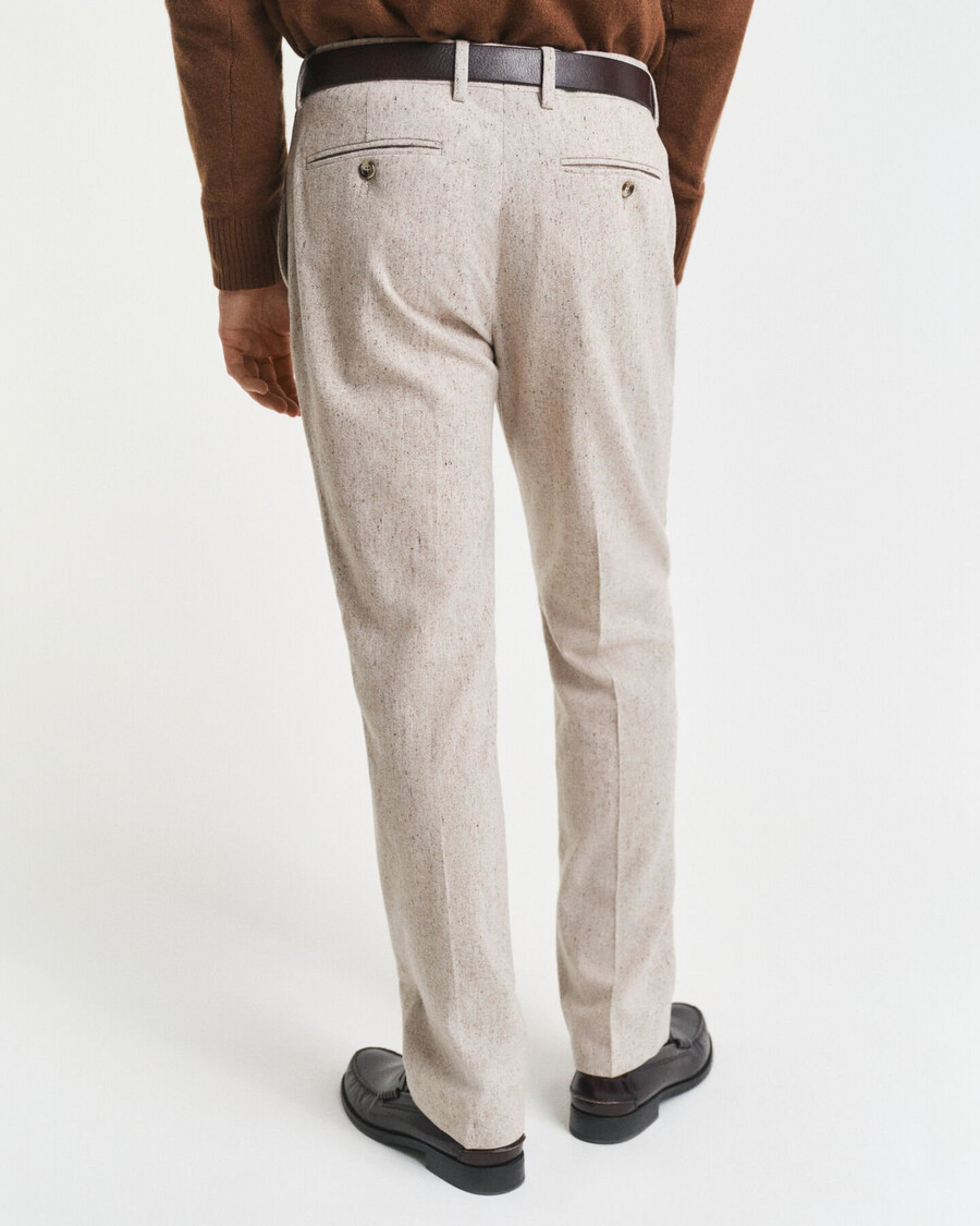 slim fit donegal suit pants - seed melange