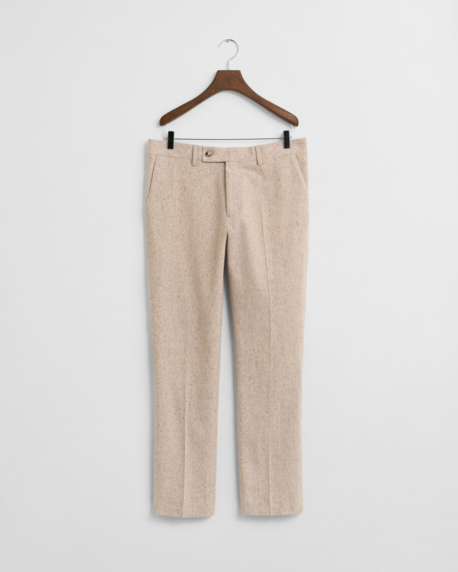 slim fit donegal suit pants - seed melange