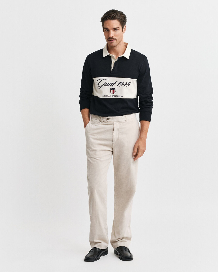straight fit corduroy pants - putty