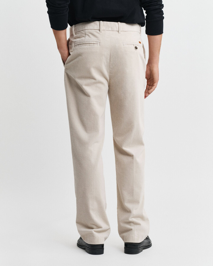 straight fit corduroy pants - putty