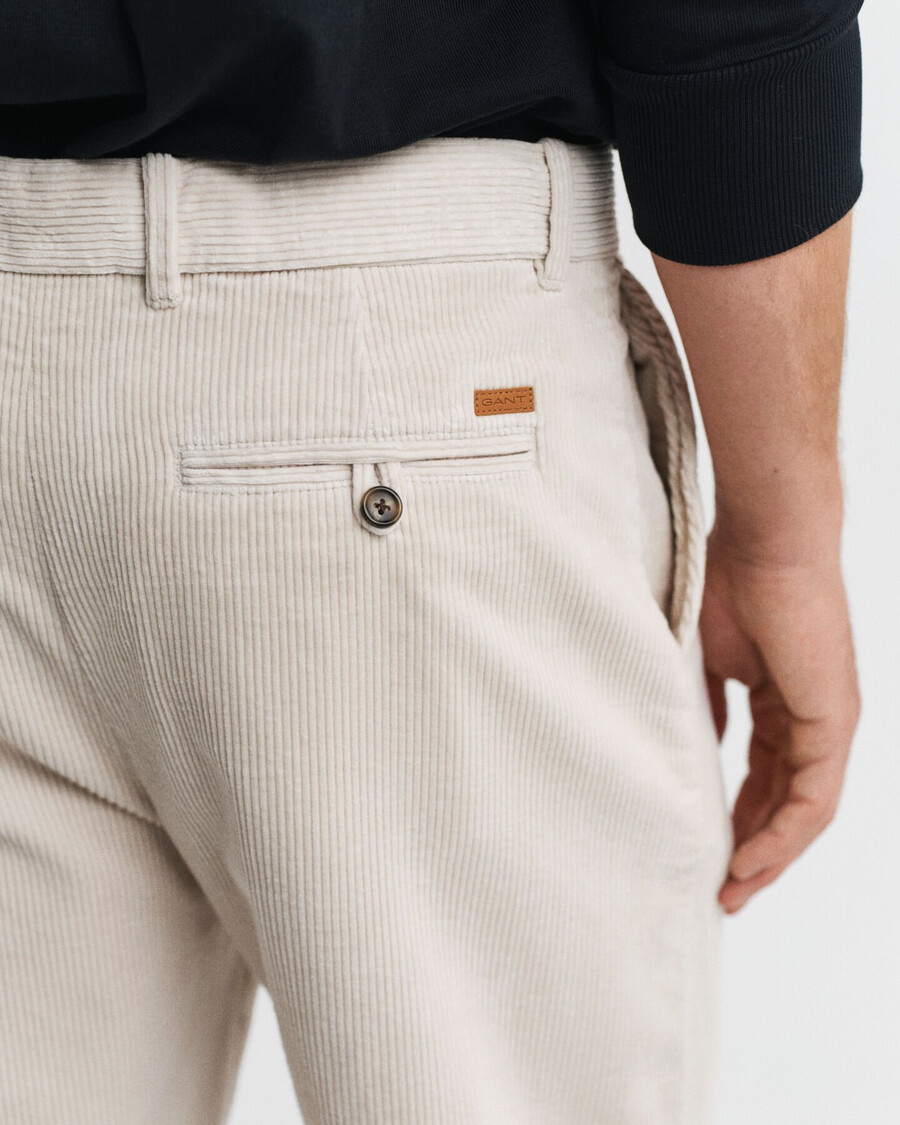 straight fit corduroy pants - putty