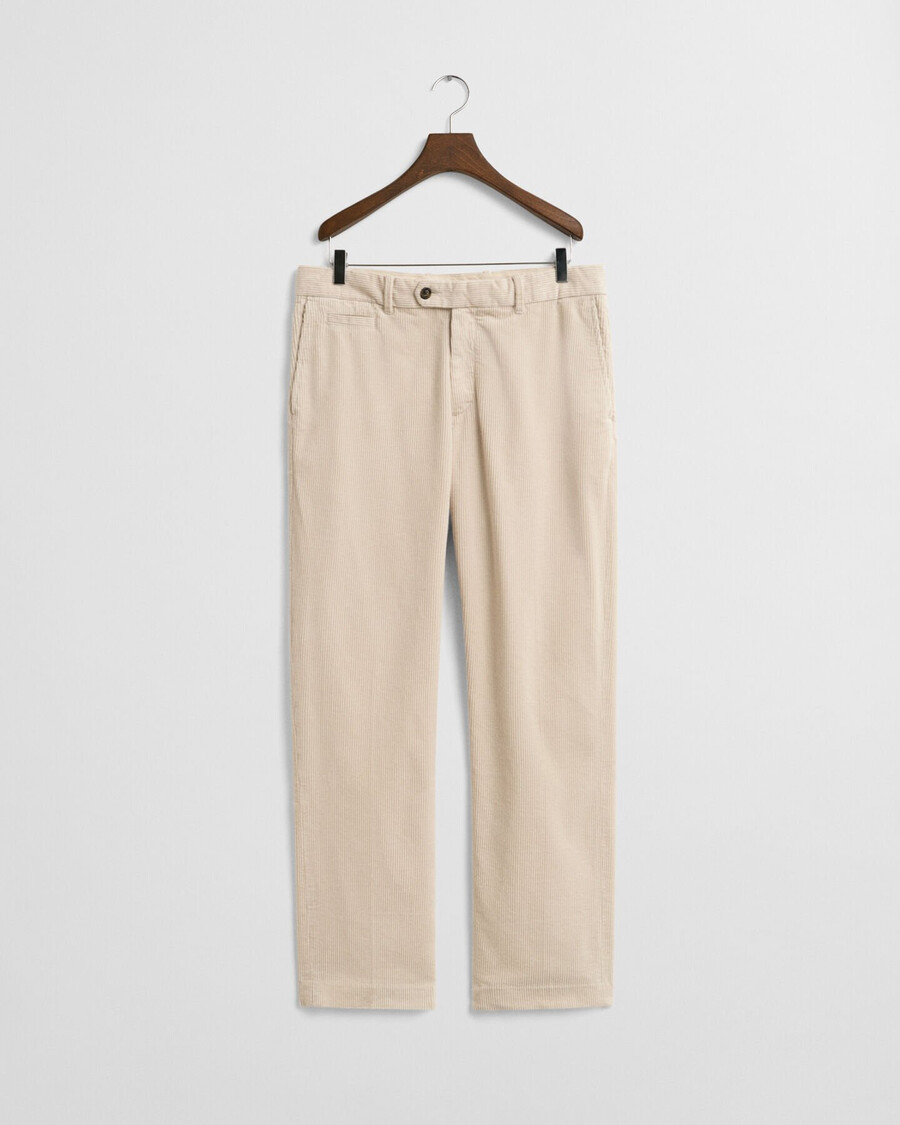 straight fit corduroy pants - putty
