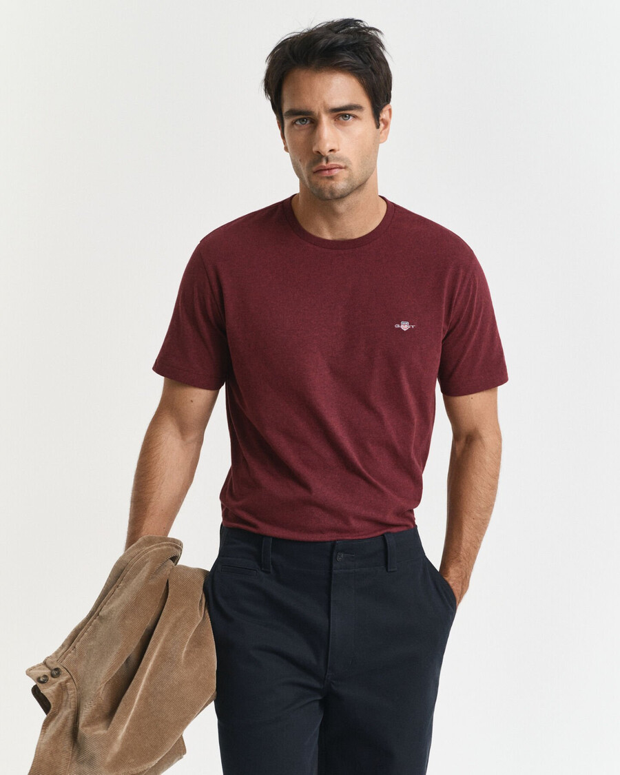 regular fit shield tshirt - bordeaux melange