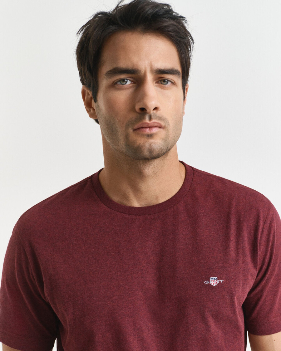 regular fit shield tshirt - bordeaux melange