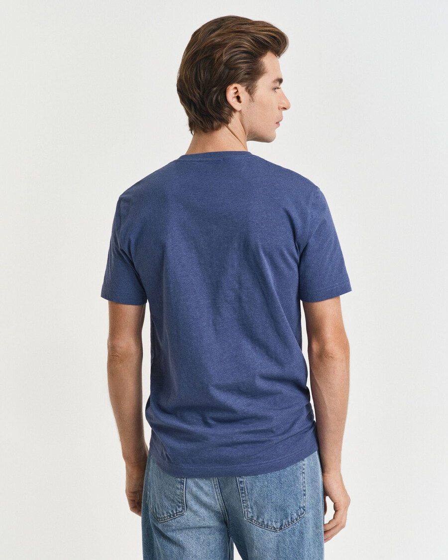regular fit shield tshirt - dk jeansblue melange