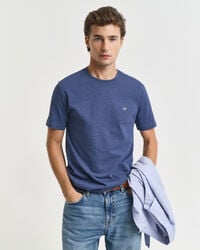 regular fit shield tshirt - dk jeansblue melange
