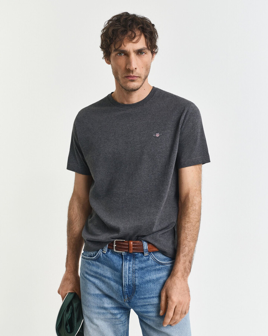 regular fit shield tshirt - antracit melange
