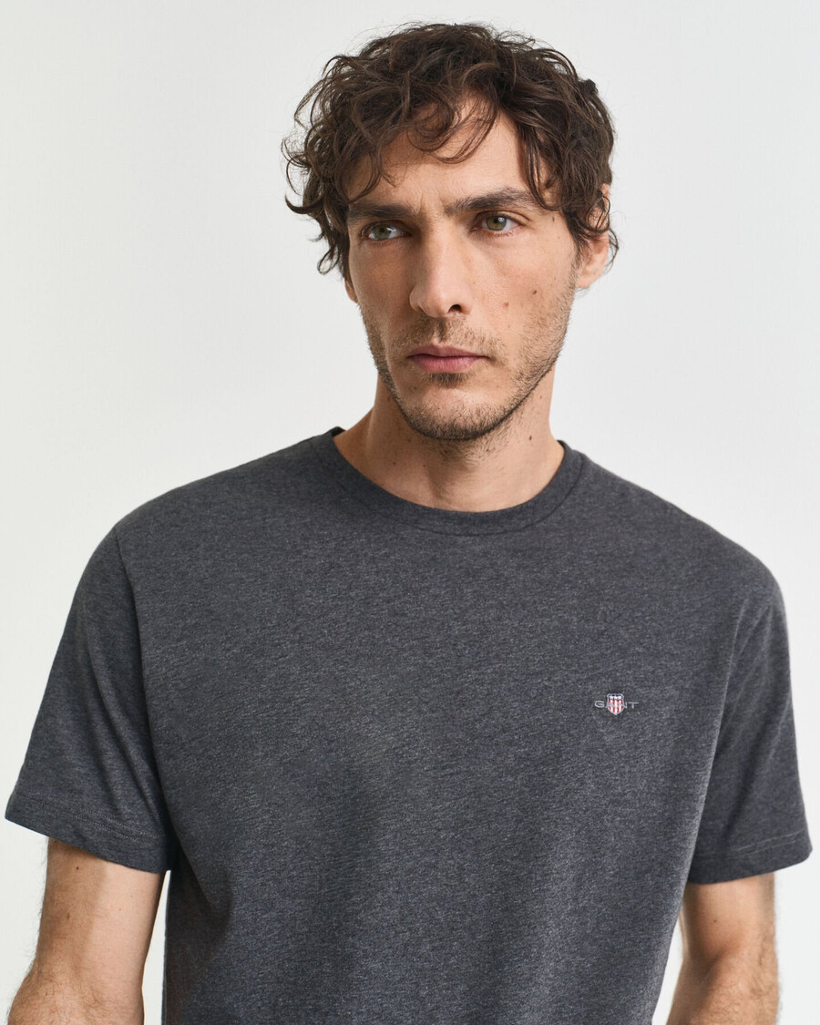 regular fit shield tshirt - antracit melange