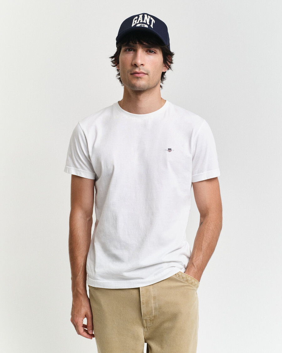 slim fit shield tshirt - white