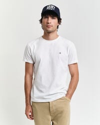 slim fit shield tshirt - white