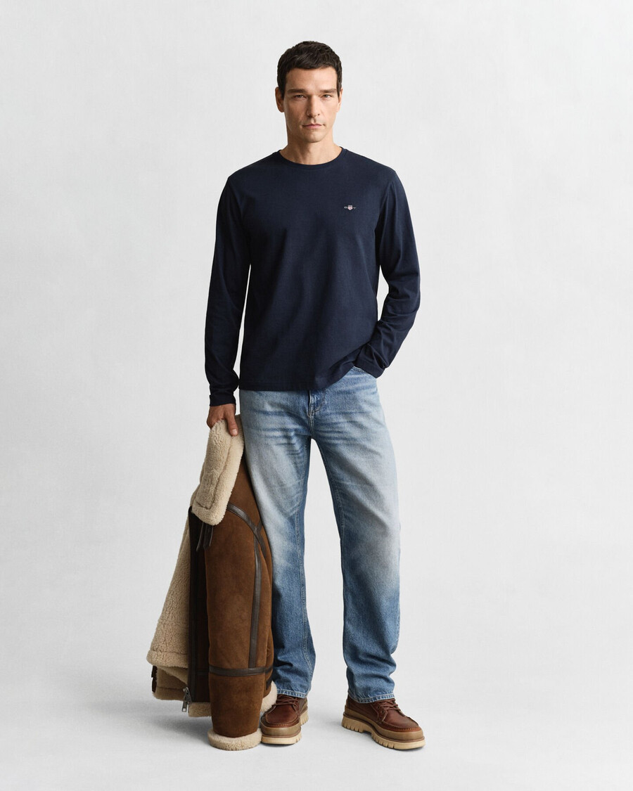 shield long sleeve tshirt - evening blue