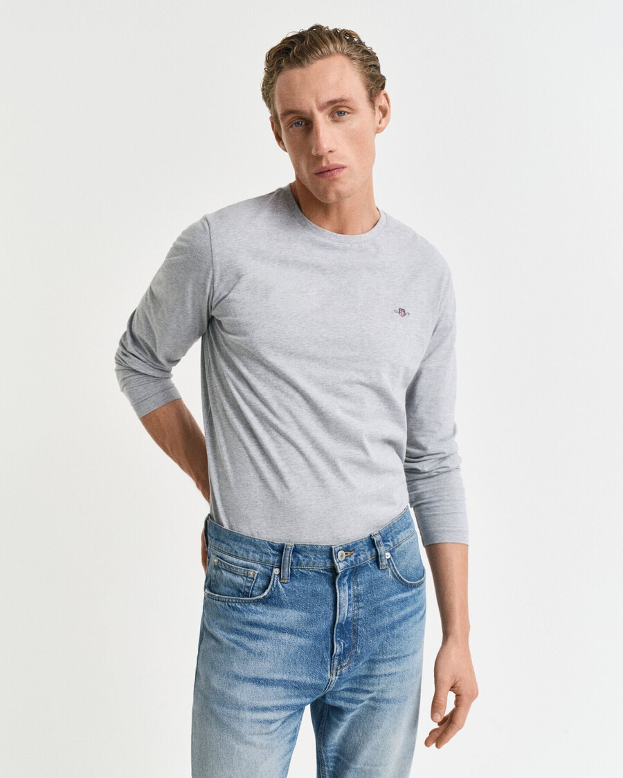 shield long sleeve tshirt - grey melange