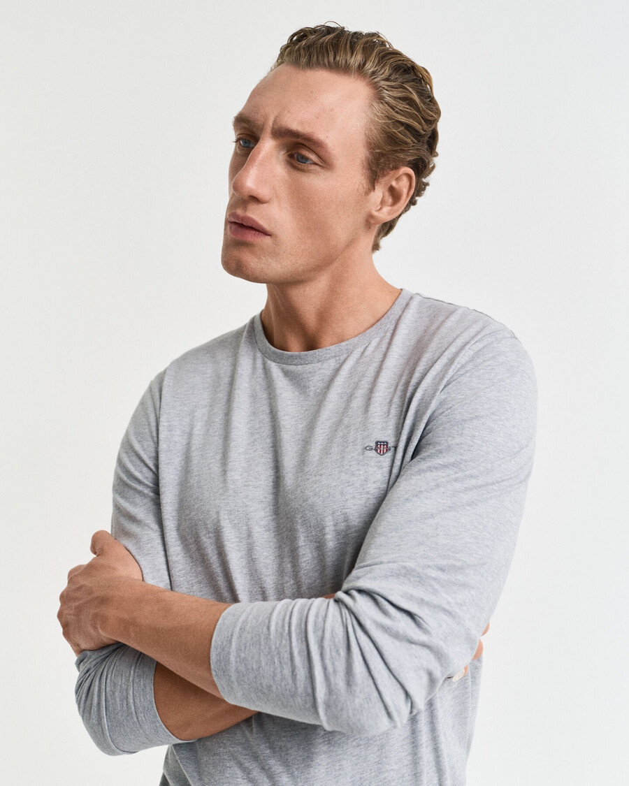shield long sleeve tshirt - grey melange