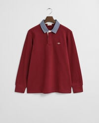 chambray collar heavy rugger - plumped red