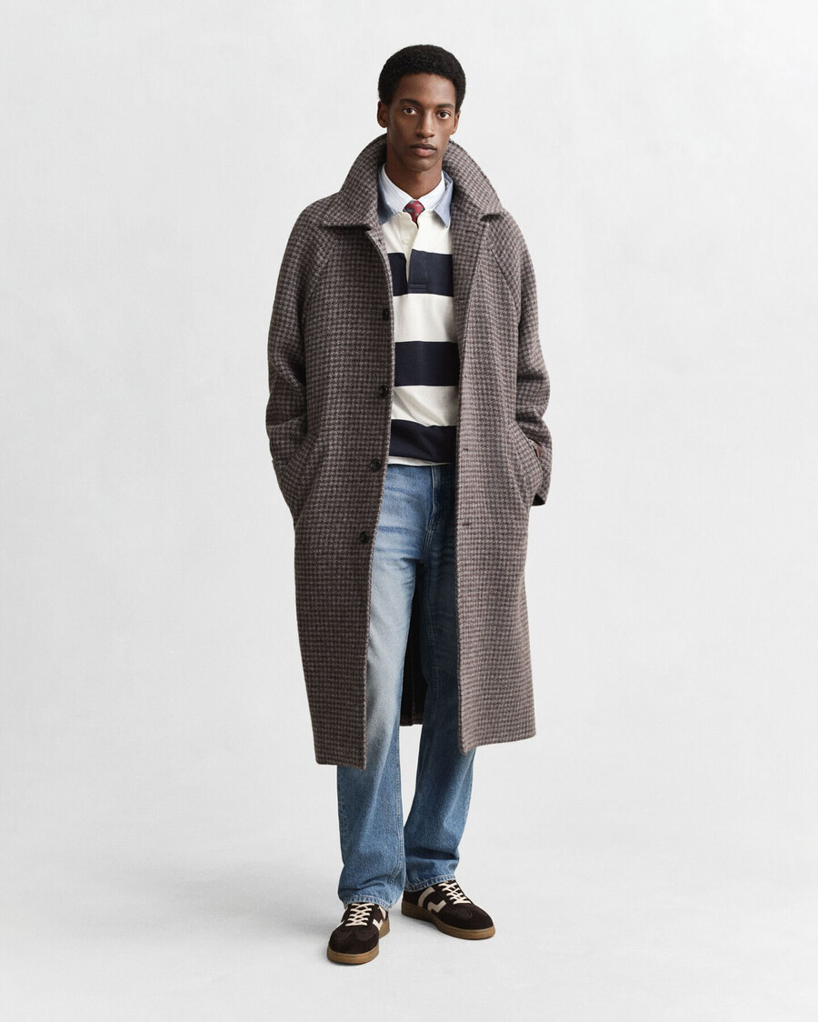 chambray collar striped heavy rugger - eggshell