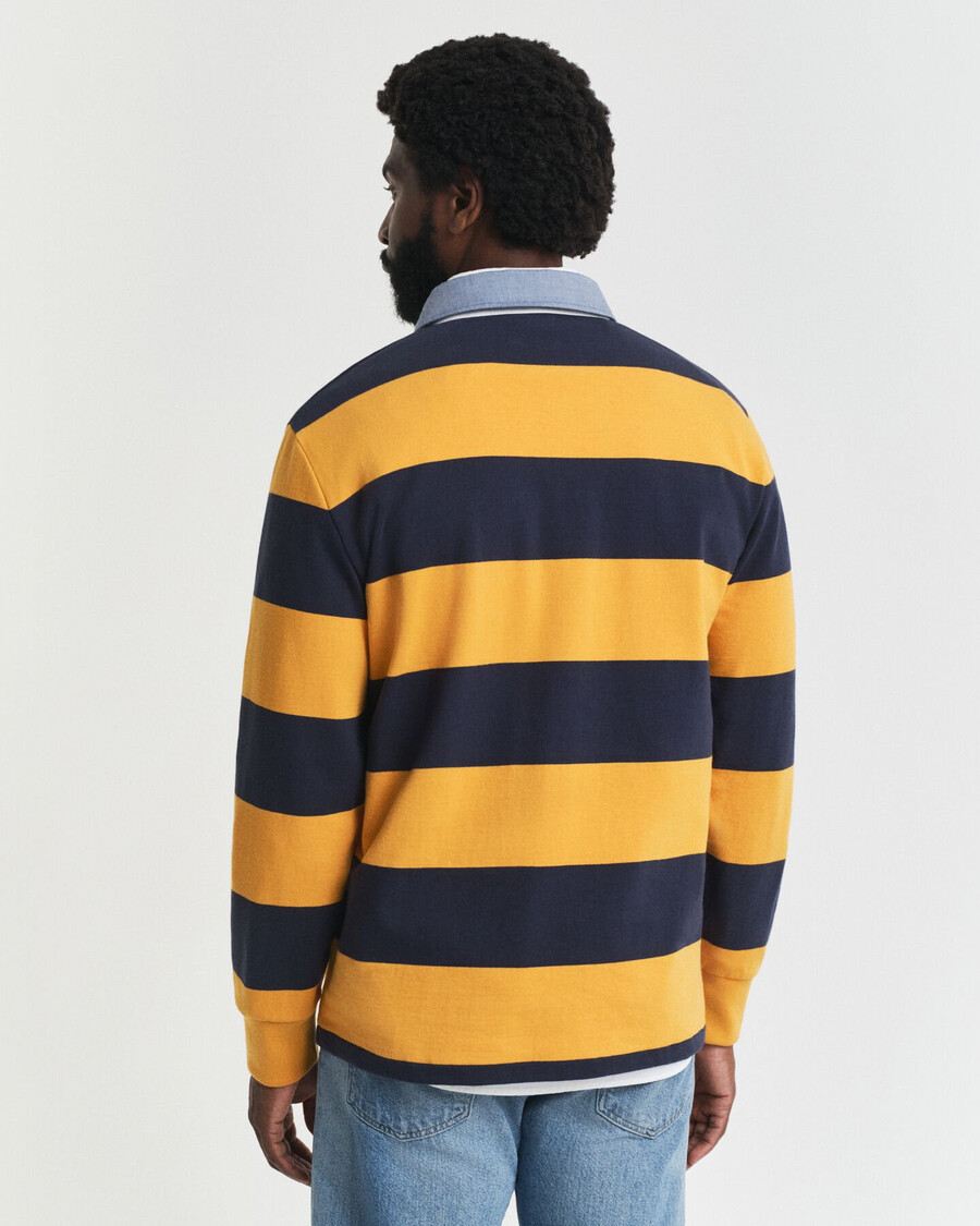 chambray collar striped heavy rugger - yellow lichen