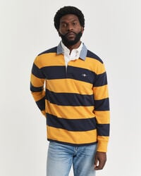 chambray collar striped heavy rugger - yellow lichen