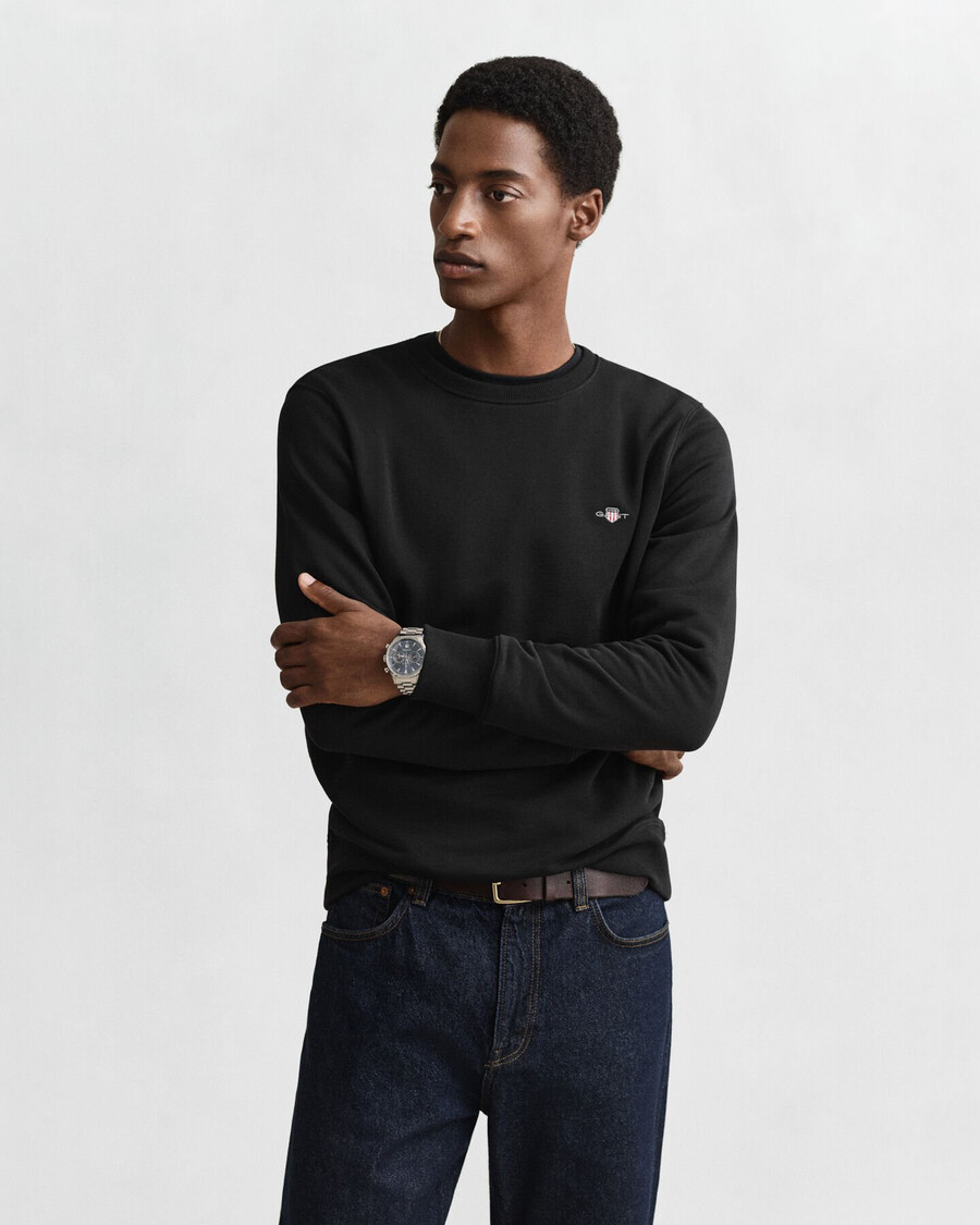 shield crew neck sweatshirt - black
