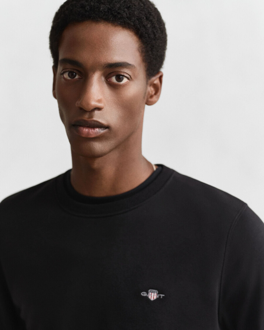 shield crew neck sweatshirt - black