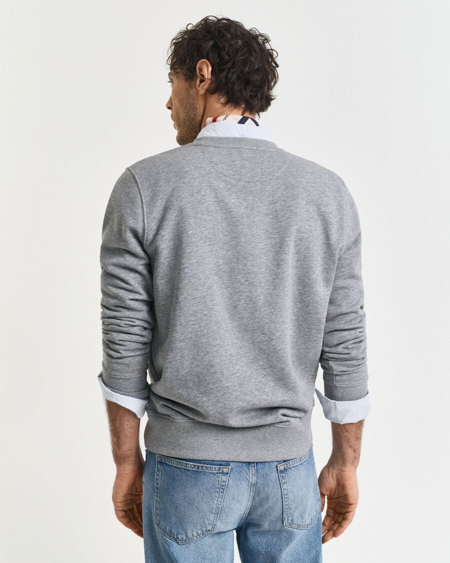 shield crew neck sweatshirt - grey melange