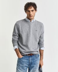 shield crew neck sweatshirt - grey melange