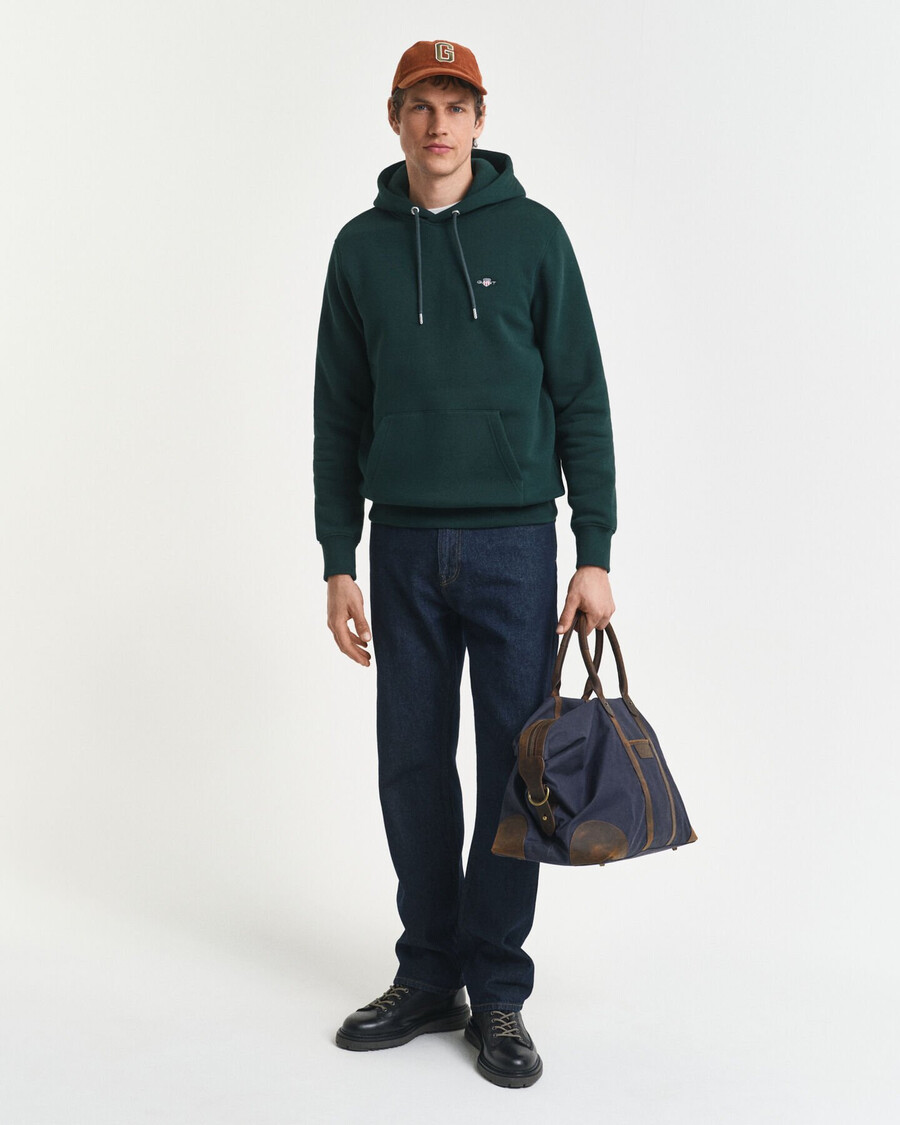 shield hoodie - tartan green